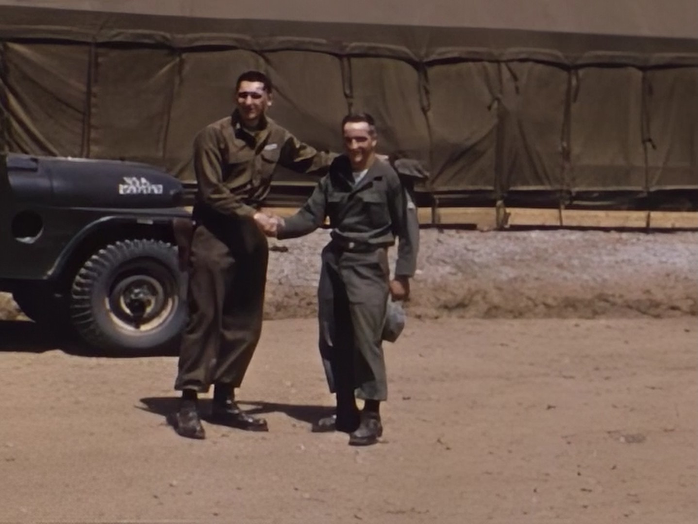 Kinnes with another soldier
